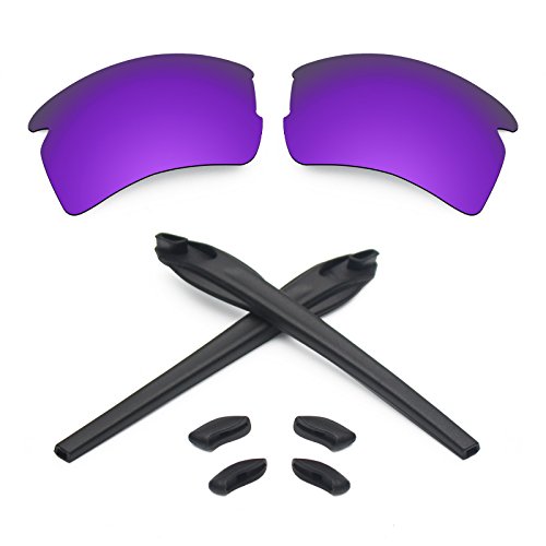 Replacement Lenses & Earsocks Rubber Kits for Oakley Flak 2.0 XL Sunglasses (Cosmic Purple-Polarized)