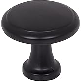 Elements 1-3/16" Diameter Matte Black Kenner Cabinet Mushroom Knob
