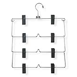 Honey-Can-Do HNGT01188 Fold Up Skirt Hanger, Chrome/Black, 4-Tier, 2 Pack