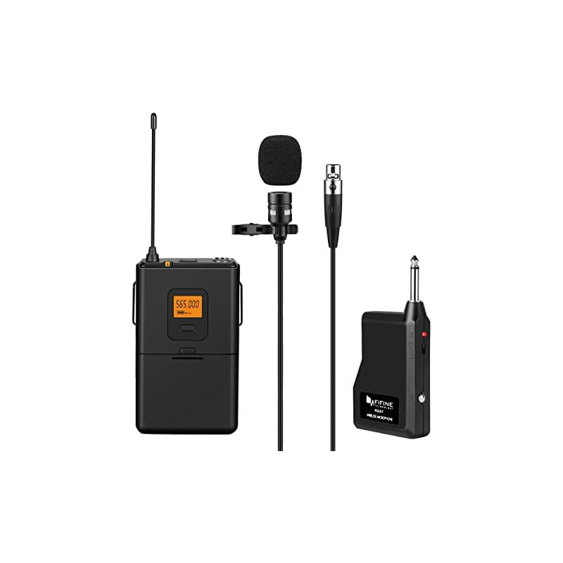 Movo WMIC80 UHF Wireless Lavalier Microphone System with 2 Bodypack Transmitters, Portable