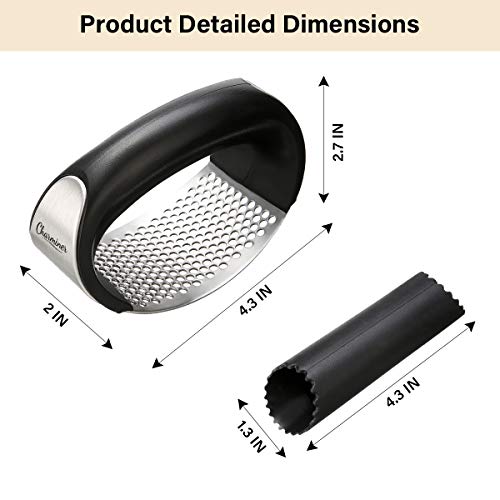 image for CHARMINER Stainless Steel Garlic Press Rocker, Garlic Crusher Squeezer