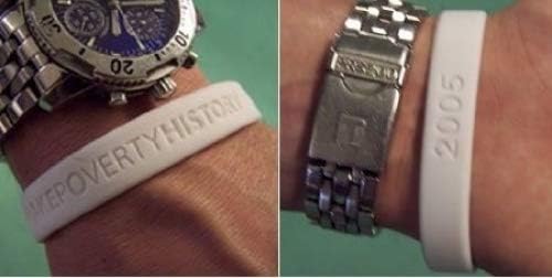 2x Make Poverty History Silicone Awareness Wristbands