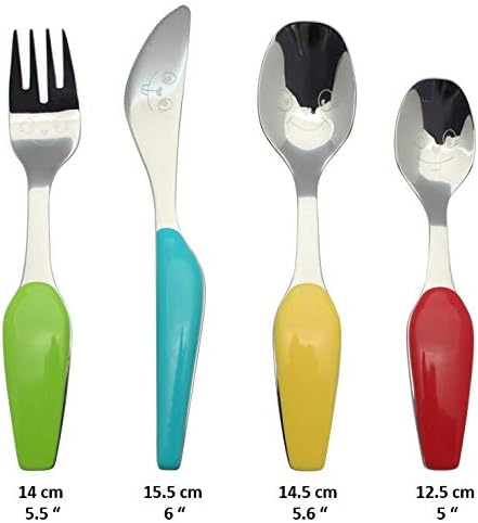 Exzact Childrens Cutlery 4pcs Stainless Steel/Kids Cutlery, 1 x Fork, 1 x Knife, 1 x Dinner Spoon, 1 x Dessert Spoon - Image 4