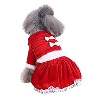 Gnc33Ouhen Pet Clothes for Dog Jackets Coat Dress, Medium Autumn Christmas Dog Clothes Santa Costume Pet T-Shirt Apparel Warm Soft Dress Cat Apparel - Red XL