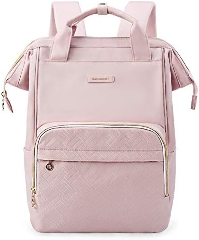Laptop Backpack,BAGSMART 15.6 Inch Women Backpack Water Resistant Casual Daypack Large Doctor Backpack for Work,Travel,Business,College School,Pink 1 Laptop Backpack,BAGSMART 15.6 Inch Women Backpack Water Resistant Casual Daypack Large Doctor Backpack for Work,Travel,Business,College School,Pink