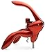 Houdini Lever Corkscrew with Foil Cutter and Extra Spiral (Metallic Red)