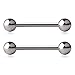 Ruifan 316L Stainless Steel Tongue Nipple Shield Barbell Ring Bar Body Piercing Retainer 14G 14mm 2PCS