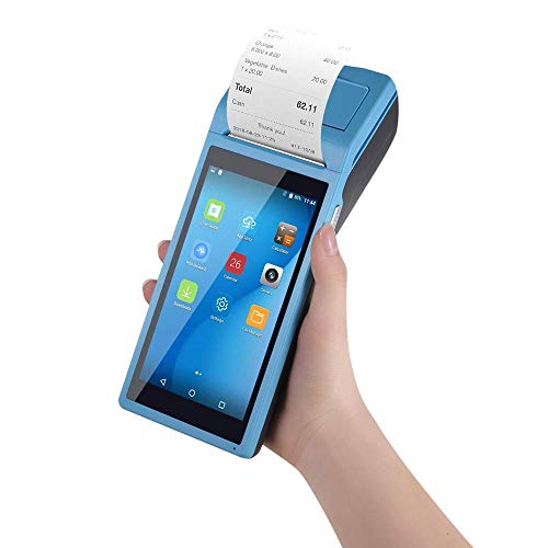 WSMLA Android 6.0 POS Terminal Receipt Printer with 3G WiFi BT USB OTG and Camera to Read 1D 2D QR Code Support Pos Software for Business Receipt Printing