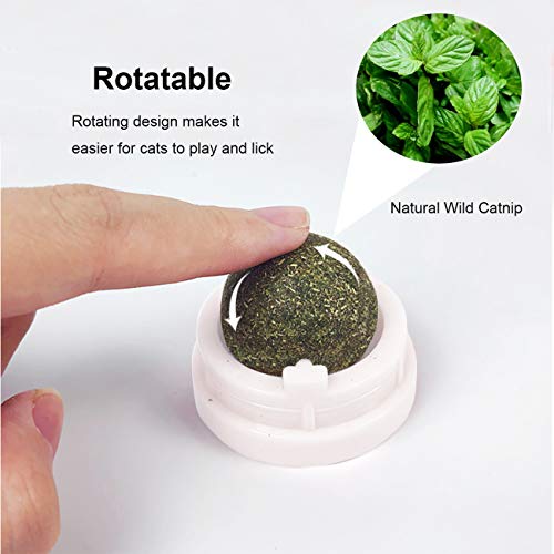 Malier Catnip Toys for Cat Catnip Edible Balls Playing Toys, Rotatable Licking Treats Ball Contains Solid Natural Catnip, Stimulating Appetit - Thumbnail 5