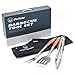 iPartner Heavy Duty BBQ Grilling Tool Set, 3pcs Real Thick Stainless Steel Barbecue Spatula, Tongs & Fork with Long Rosewood Handle, W/Apron Tote for Easy Use & Storage, Premium Grill Accessories