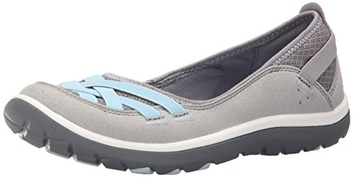 Clarks Women's Aria Pump Flat, Grey Synthetic, 7 M US
