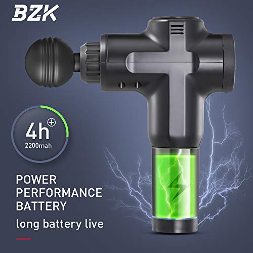 Massage Gun Deep Tissue for Athletes - Handheld Portable Electric Full Body Percussion Massager for Pain Relief, 6 Speed with 6 Massage Heads (Black)