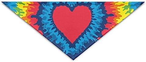 PETLOVEPET Heart Love Rainbow Tie Dye Triangle Pet Scarf Dog Bandana Pet Collars For Dog Cat One Size