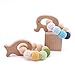 2pc Baby Wooden Teethers Organic Elephant Fish shaped Teething Chewable Toy Montessori Baby Teething Safe and Natural Baby Shower Gift