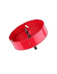 Hoja de sierra de agujero de 6.0 in, acero al carbono y diseño de acero de doble metal resistente para cornhole boards corné perforador corné y adaptador de broca de vástago hexagonal para juego de cornhole