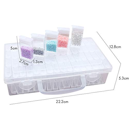 image for Comtervi 64 Compartments Plastic Jars Diamond Embroidery Sorting Box i