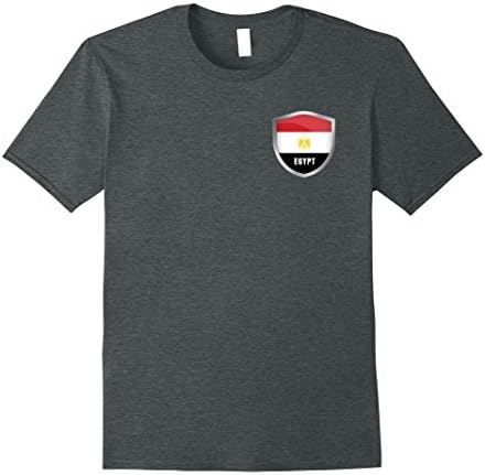 Mens Egypt Flag Soccer Badge Pocket T-Shirt 2XL Dark Heather