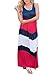 Kaoccy Mother and Daughter Stripe Stitching Boho Long Maxi Dress