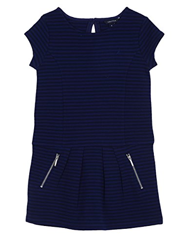 Nautica Toddler Girls' Two-Tone Ottoman Dress, Medium Navy, 2T