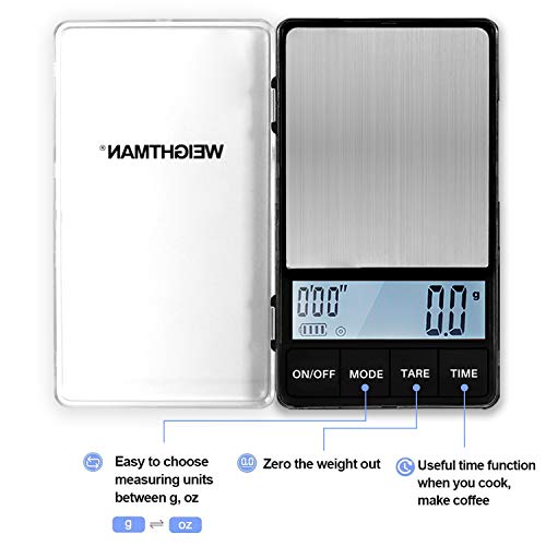 Overall, a small coffee scale with a timer is a practical and affordable investment for any coffee lover or professional barista. Its precision measurements and timing guarantee the perfect cup every time. Description by ChatGPT.