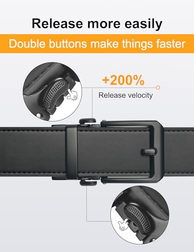 JUKMO 1.5" (38mm) Leather Ratchet Belt for Men in Gift Box photo 12