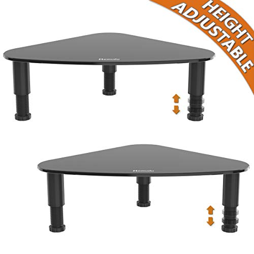 2 Pack Computer Monitor Riser | Triangle Save Space Desktop Corner Stand for Computer Monitor & Laptop Black HD01B-203
