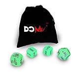 Sexy Dice for Couples by Do Me - Glow-in-the-Dark - 2 Action Dice + 2 Position Dice in a Seductive Black Velvet Pouch