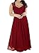 Nemidor Women's Deep- V Neck Sleeveless Vintage Plus Size Bridesmaid Formal Maxi Dress (24W, Wine Red)