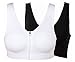 Women's Front Zipper Closure Sports Bra High Impact Support Racerback Workout Bras Black White M