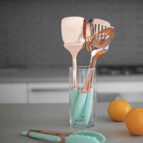 Cook With Color 4 Piece Rose Gold Stainless Steel Cooking Utensil Set