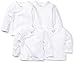 Moon and Back Baby Set of 4 Organic Long-Sleeve Side-Snap Shirts, White Cloud, 0-3 Months