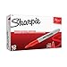Sharpie Super Permanent Markers, Fine Point, Red, 12 Count