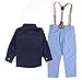 Baby Boy Long Sleeve T-shirt Suspender Straps and Pants Clothing Sets Outfit 4-5Years Navy Blue (Tag size:120)