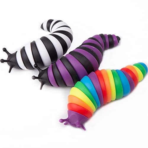 MEIEST 3 PCS Fidget Slug Toys,3D Articulated
