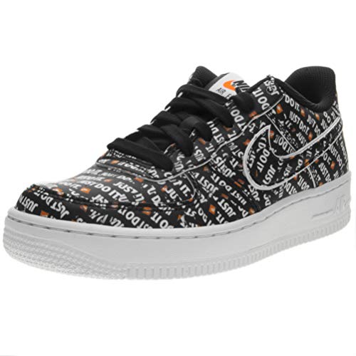 Nike Air Force 1 JDI Premium Black/Total Orange-White (GS) (6 M US Big Kid)