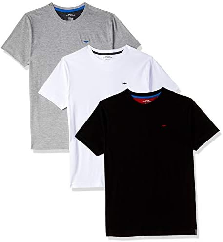 Park Avenue Athleisure Men's Plain Regular Fit T-Shirt (Pack of 3) (PZUC00444-X1_110_Multicolor_110)
