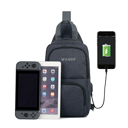 Victoriatourist Switch Travel Bag, for Nintendo Switch Console, Dock, Joy-Con Grip & Switch Accessories, Protective Storage Sling Backpack Shoulder Bag for Nintendo Switch and iPad, Dark Grey - Thumbnail 3
