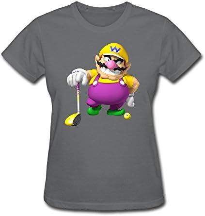 HUAYUANDA Women's Wario Artwork Golf World Tour T-shirt S DeepHeather