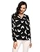 Zeagoo Women's Casual Print Chiffon V Neck High Low Hem Blouse Top