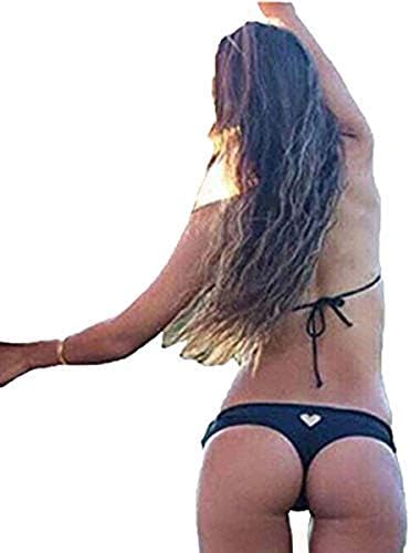 COSYOU Women's Hipster Panty Heart Design Hollow Beachwear Micro Thong Swimwear Mini Bikini Bottom