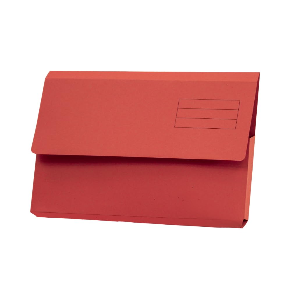 Exacompta Guildhall Plain Document Wallet, 345x245 mm, 250 gsm - Red, Pack of 50