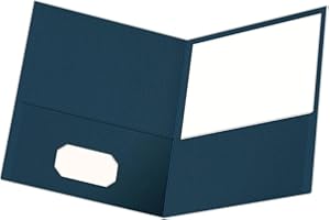 Oxford Two Pocket Folders, Dark Blue, File Folders, Letter Size, 6 per Pack, Textured Paper, Ideal for Schools, Offices, and 