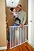 Perma Locking Walk Through Baby Gate for Stairs, Extra Wide and Extra Tall, White