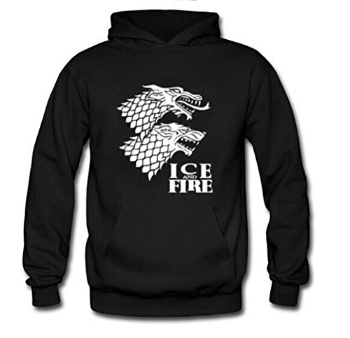 1stvital Game of Thrones Ice And Fire Unisex Fashion Hoodie Sweatshirt, Black XL