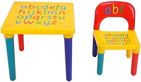 LMCLJJ Kids Table and 2 Chair Set Table Furniture for Children Toddler Creation Inspiring Activity Table Desk Sets for Playing Studying in Bedroom Playroom Kindergarten