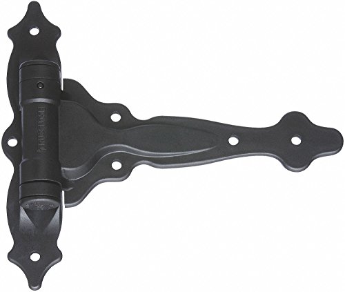 Spring Hinge With Holes, Black Matte Finish, Decorative Corners, 7-3/4