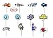 Video Game Birthday Party Supplies for Game Fans, 24 Pcs Battle Royale Cupcake Toppers(12 Styles), 1 Pcs Cake Decorations Topper