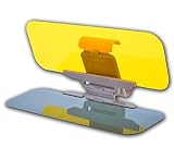 Zone Tech Car Windshield Tac Sun Visor Day and Night Anti-Glare Premium Quality Universal Sunshade and Night Vision Anti-Dazzle Windshield Driving Visor UV Protection