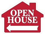 OPEN HOUSE Sign with Arrow - House Shape Corrugated Sign
