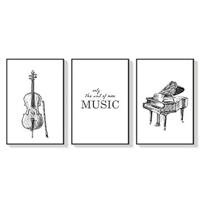 3 Piece Framed Canvas Wall Art for Living Room, Bedroom Instrument Canvas Prints for Home Decoration - 16"x24"x3 Panels